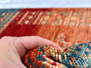Afghan Tree of Life Gabbeh (3'04"x5'00") rust/blue
