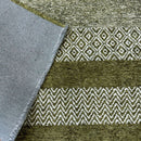 Alfa Rich Green Washable Area Rugs for Living Room Bedroom Kitchen Dining Cotton Rug