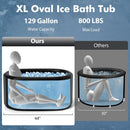 XL 129 Gal Oval Ice Bath Tub with Cover and Hand Pump for Athletes by LJGDeals