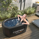 XL 129 Gal Oval Ice Bath Tub with Cover and Hand Pump for Athletes by LJGDeals