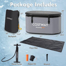XL 129 Gal Oval Ice Bath Tub with Cover and Hand Pump for Athletes by LJGDeals
