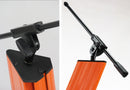 Keyboard Stand (2-Tier) with Mic Boom Arm Adapter by FAT TOAD - Professional Double Sliding Electronic Piano Column Tower for Turntable, DJ Audio Gear & Studio Synthesizer