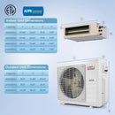 X-Pro 35000 BTU 3 Zone 22.5 SEER2 Concealed Ducted Mini Split AC by DirectDeals