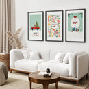 Holiday Nursery Christmas Set of 3 Wall Prints by Wall Art Set