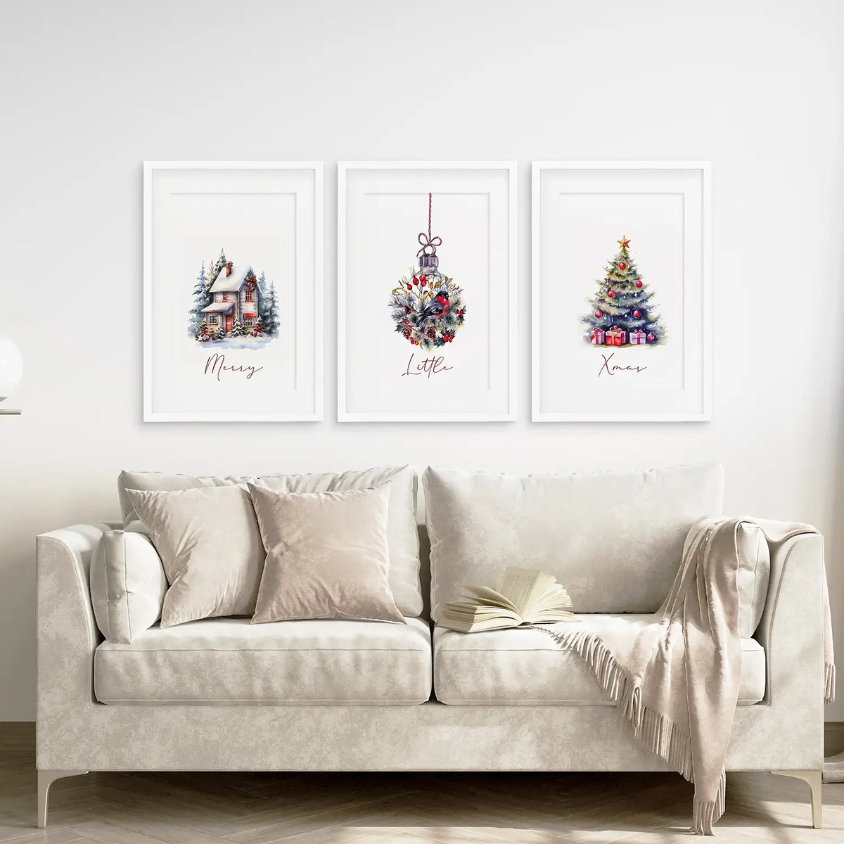 Painting Snowy Christmas Tree Nursery Wall Art, photo 7 of 9