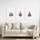 Painting Snowy Christmas Tree Nursery Wall Art by Wall Art Set