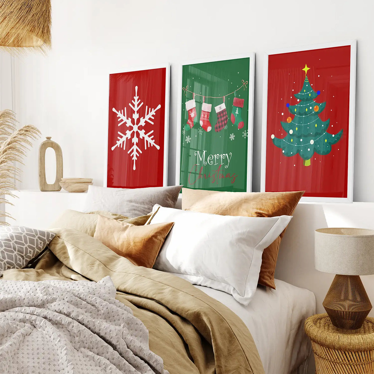 Modern Xmas Holiday Decor Nursery Wall Art Prints, photo 7 of 9