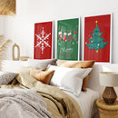 Modern Xmas Holiday Decor Nursery Wall Art Prints by Wall Art Set