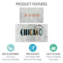US States Chicago Design Non Skid Washable Kitchen Runner Rugs Set of 2| 44 x 24 and 31.5 x 20 Inches Floor Mats|Ivory