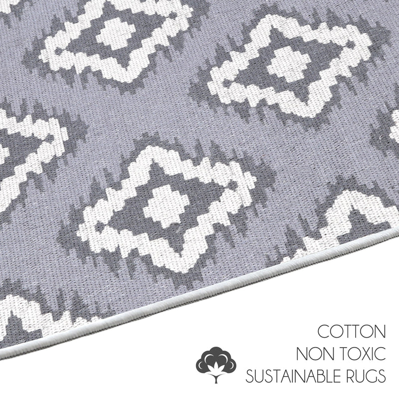 Sussexhome Tetra Multi Collection 2 x 3 Foot Heavy Duty Low Pile  Landing Rug Runner