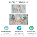 US States Los Angeles Design Non Skid Washable Kitchen Runner Rugs Set of 2| 44 x 24 and 31.5 x 20 Inches Floor Mats |Orange