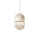 Alabaster Capsule Shaped Oval Pendant Lamp
