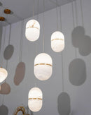 Alabaster Capsule Shaped Oval Pendant Lamp