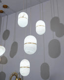 Alabaster Capsule Shaped Oval Pendant Lamp