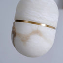 Alabaster Capsule Shaped Oval Pendant Lamp