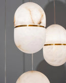 Alabaster Capsule Shaped Oval Pendant Lamp