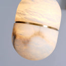 Alabaster Capsule Shaped Oval Pendant Lamp