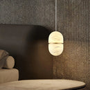 Alabaster Capsule Shaped Oval Pendant Lamp