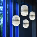 Alabaster Capsule Shaped Oval Pendant Lamp