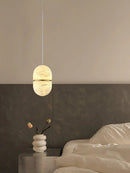 Alabaster Capsule Shaped Oval Pendant Lamp