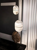 Alabaster Capsule Shaped Oval Pendant Lamp