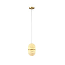Alabaster Capsule Shaped Oval Pendant Lamp