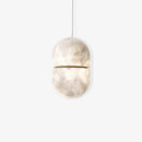 Alabaster Capsule Shaped Oval Pendant Lamp