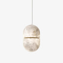 Alabaster Capsule Shaped Oval Pendant Lamp