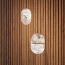 Alabaster Capsule Shaped Oval Pendant Lamp