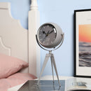 12.5"H Wrought Iron Glass Standing Clock (Elegant Grey) by JHY DESIGN