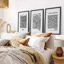 Black White set of 3 Piece Abstract Kusama Art by Wall Art Set