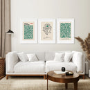 Exhibition Green Art Set of 3 Abstract Print by Wall Art Set