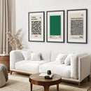 3 Piece Sage Green Abstract Japanese Wall Art Set. Yayoi Kusama by Wall Art Set