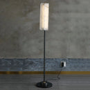 Alabaster Years Black Marble Floor Lamp