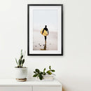 Yellow Surfboard Poster. Coastal Lifestyle Themed Print by Wall Art Set