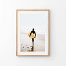 Yellow Surfboard Poster. Coastal Lifestyle Themed Print by Wall Art Set