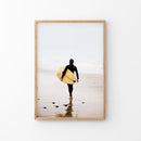 Yellow Surfboard Poster. Coastal Lifestyle Themed Print by Wall Art Set