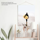 Yellow Surfboard Poster. Coastal Lifestyle Themed Print by Wall Art Set