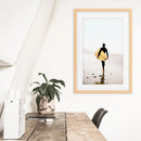 Yellow Surfboard Poster. Coastal Lifestyle Themed Print by Wall Art Set
