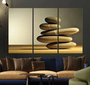 Yellow Zen Stones on Yellow Background Wall Art Yoga Zen by MyGreatCanvas | Canvas Wall Art Prints | Photo Prints & Wall Decor
