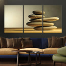 Yellow Zen Stones on Yellow Background Wall Art Yoga Zen by MyGreatCanvas | Canvas Wall Art Prints | Photo Prints & Wall Decor