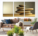 Yellow Zen Stones on Yellow Background Wall Art Yoga Zen by MyGreatCanvas | Canvas Wall Art Prints | Photo Prints & Wall Decor