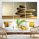 Yellow Zen Stones on Yellow Background Wall Art Yoga Zen by MyGreatCanvas | Canvas Wall Art Prints | Photo Prints & Wall Decor