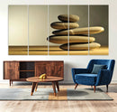 Yellow Zen Stones on Yellow Background Wall Art Yoga Zen by MyGreatCanvas | Canvas Wall Art Prints | Photo Prints & Wall Decor