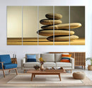 Yellow Zen Stones on Yellow Background Wall Art Yoga Zen by MyGreatCanvas | Canvas Wall Art Prints | Photo Prints & Wall Decor