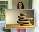 Yellow Zen Stones on Yellow Background Wall Art Yoga Zen by MyGreatCanvas | Canvas Wall Art Prints | Photo Prints & Wall Decor
