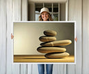 Yellow Zen Stones on Yellow Background Wall Art Yoga Zen by MyGreatCanvas | Canvas Wall Art Prints | Photo Prints & Wall Decor