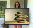 Yellow Zen Stones on Yellow Background Wall Art Yoga Zen by MyGreatCanvas | Canvas Wall Art Prints | Photo Prints & Wall Decor
