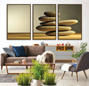 Yellow Zen Stones on Yellow Background Wall Art Yoga Zen by MyGreatCanvas | Canvas Wall Art Prints | Photo Prints & Wall Decor