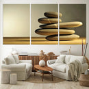 Yellow Zen Stones on Yellow Background Wall Art Yoga Zen by MyGreatCanvas | Canvas Wall Art Prints | Photo Prints & Wall Decor